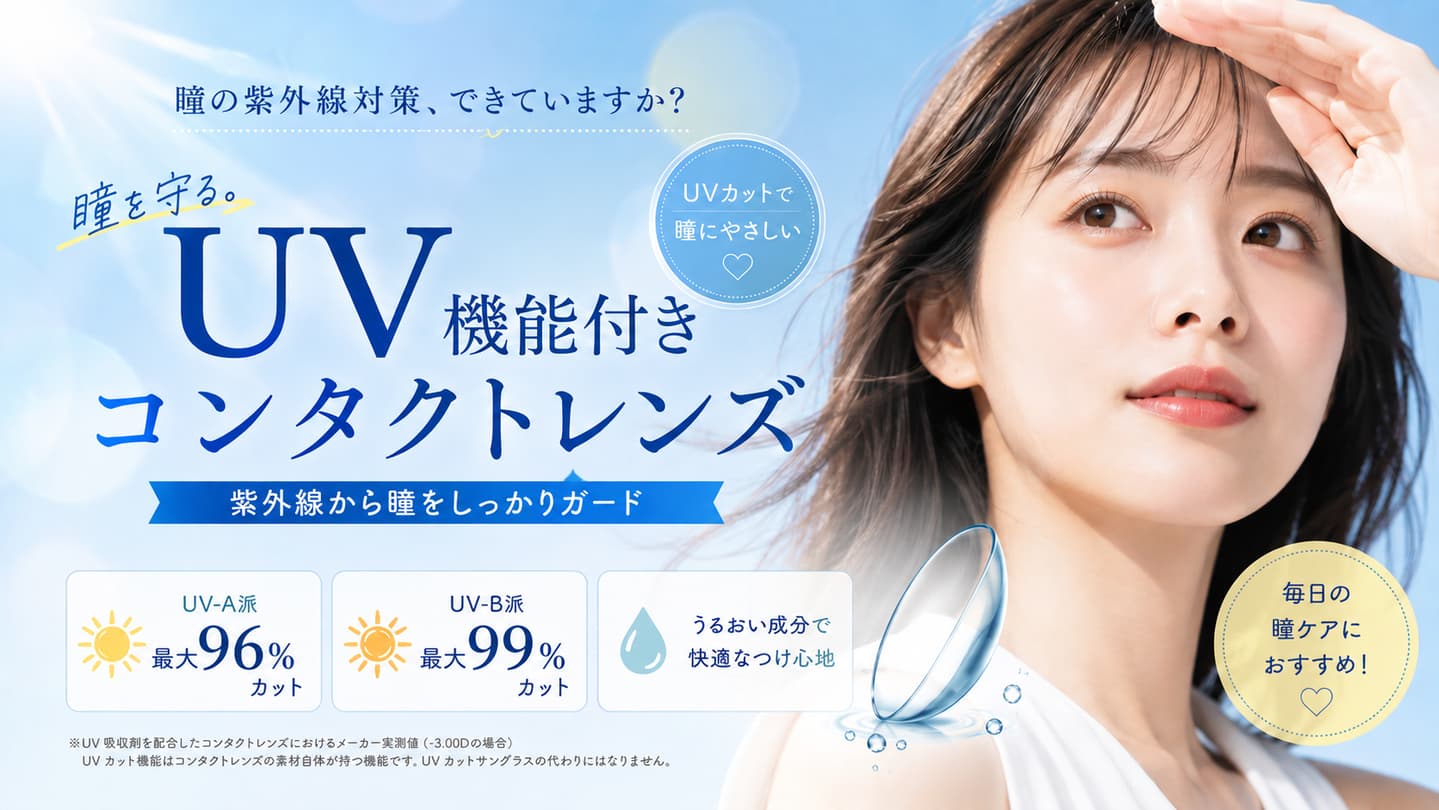 UVカット付きのコンタクトレンズ、カラコン特集