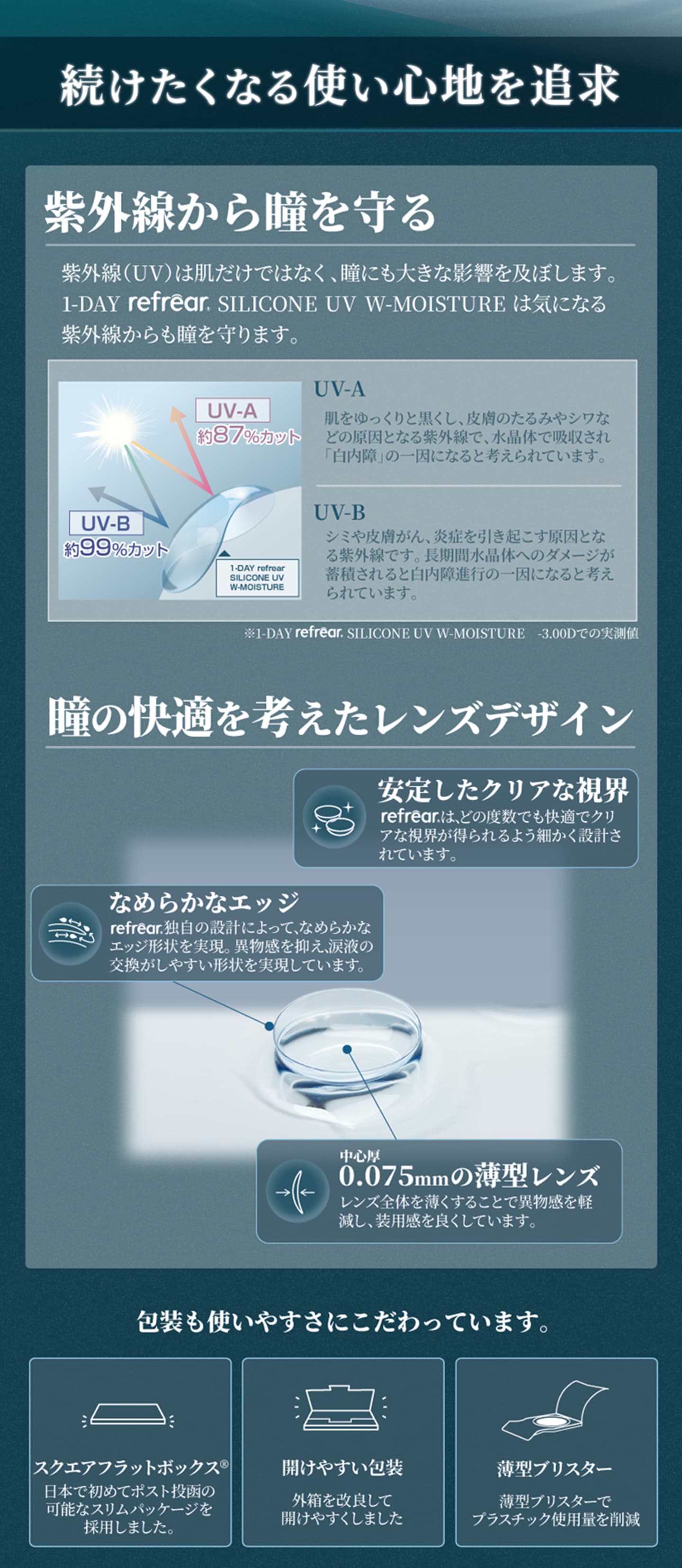 2week Refrear シリコーンUV クリアコンタクトレンズ