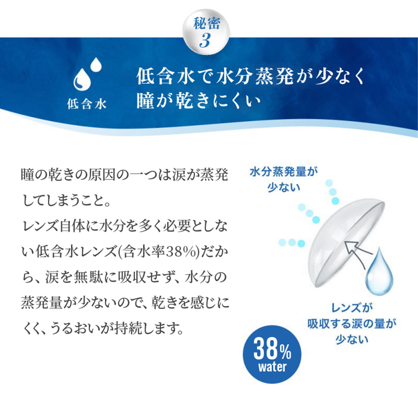 クリアリッチワンデーUV（Clear Rich UV） - 水分蒸発が少ない低含水レンズ