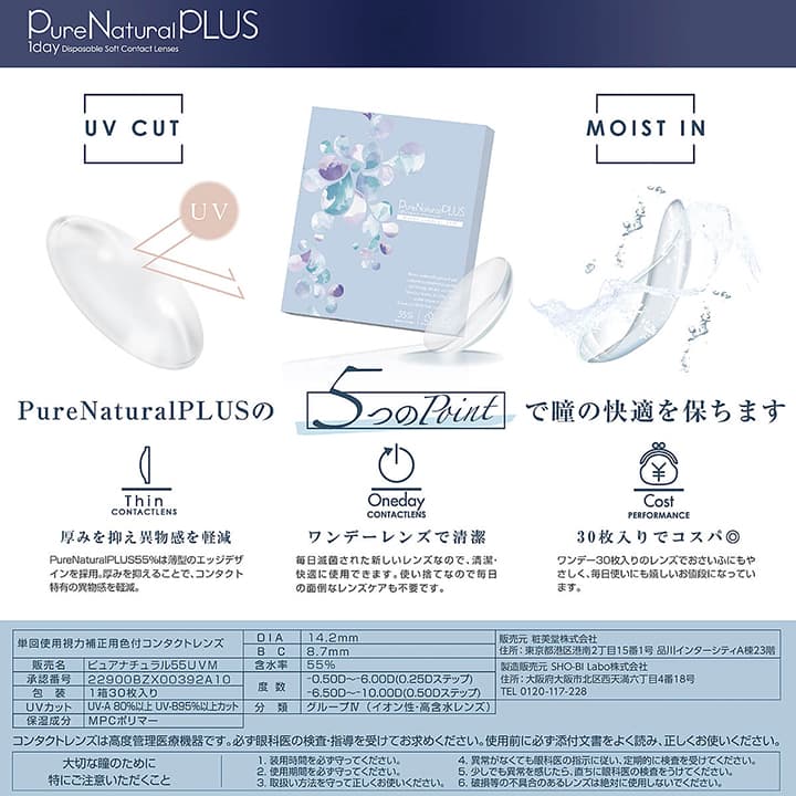 ピュアナチュラルPLUS 55％の5つのポイント