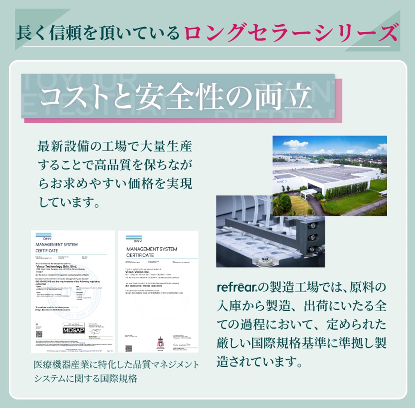 ワンマンス リフレアUV (1month RefrearUV)のコンタクトレンズの快適の秘密