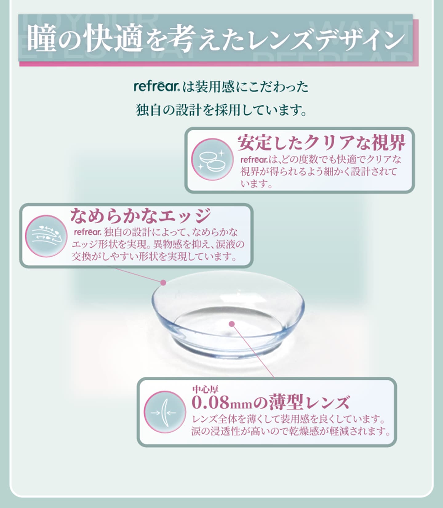 ワンマンス リフレアUV (1month RefrearUV) 低含水レンズ