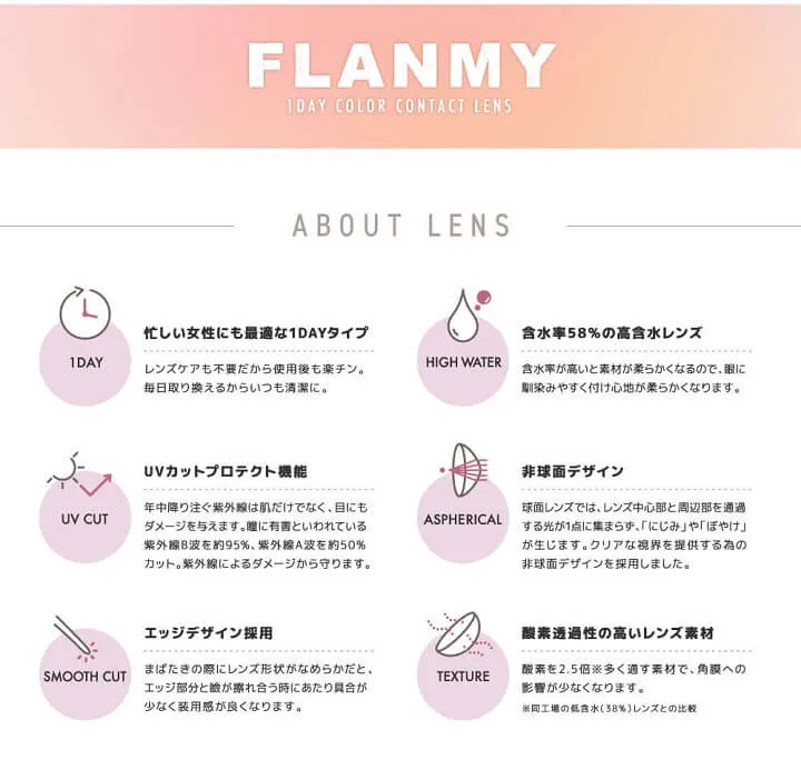 フランミーワンデー （FLANMY 1day）スペック