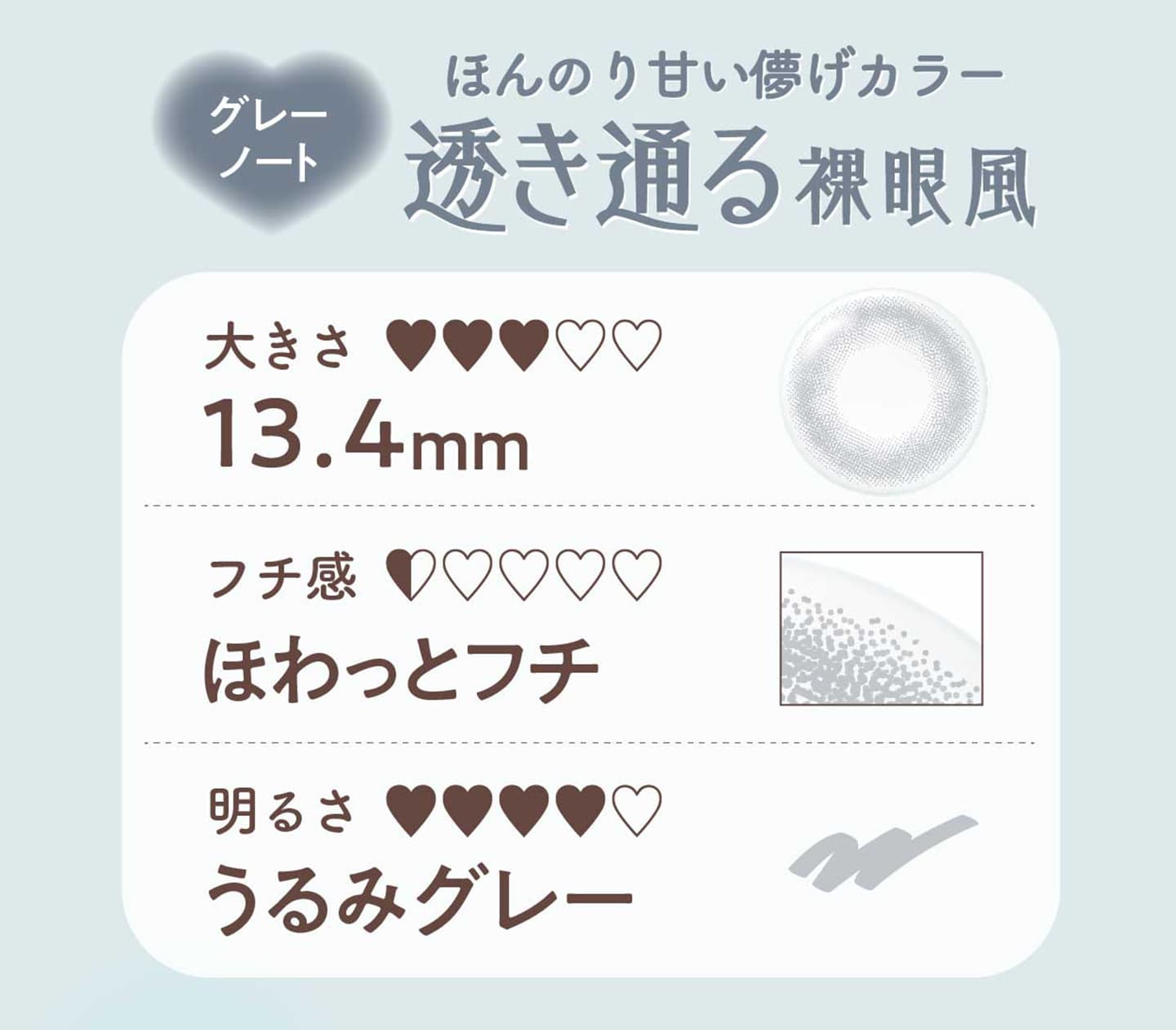 ネオサイトワンデーリングUVの新色「グレーノート」