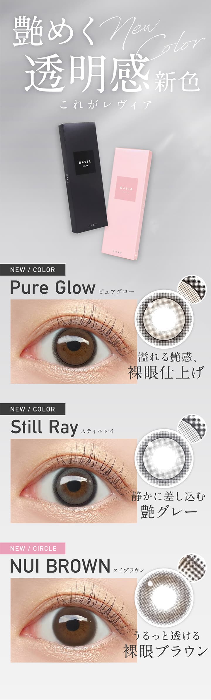 レヴィアワンデー (ReVIA 1day) 新色について