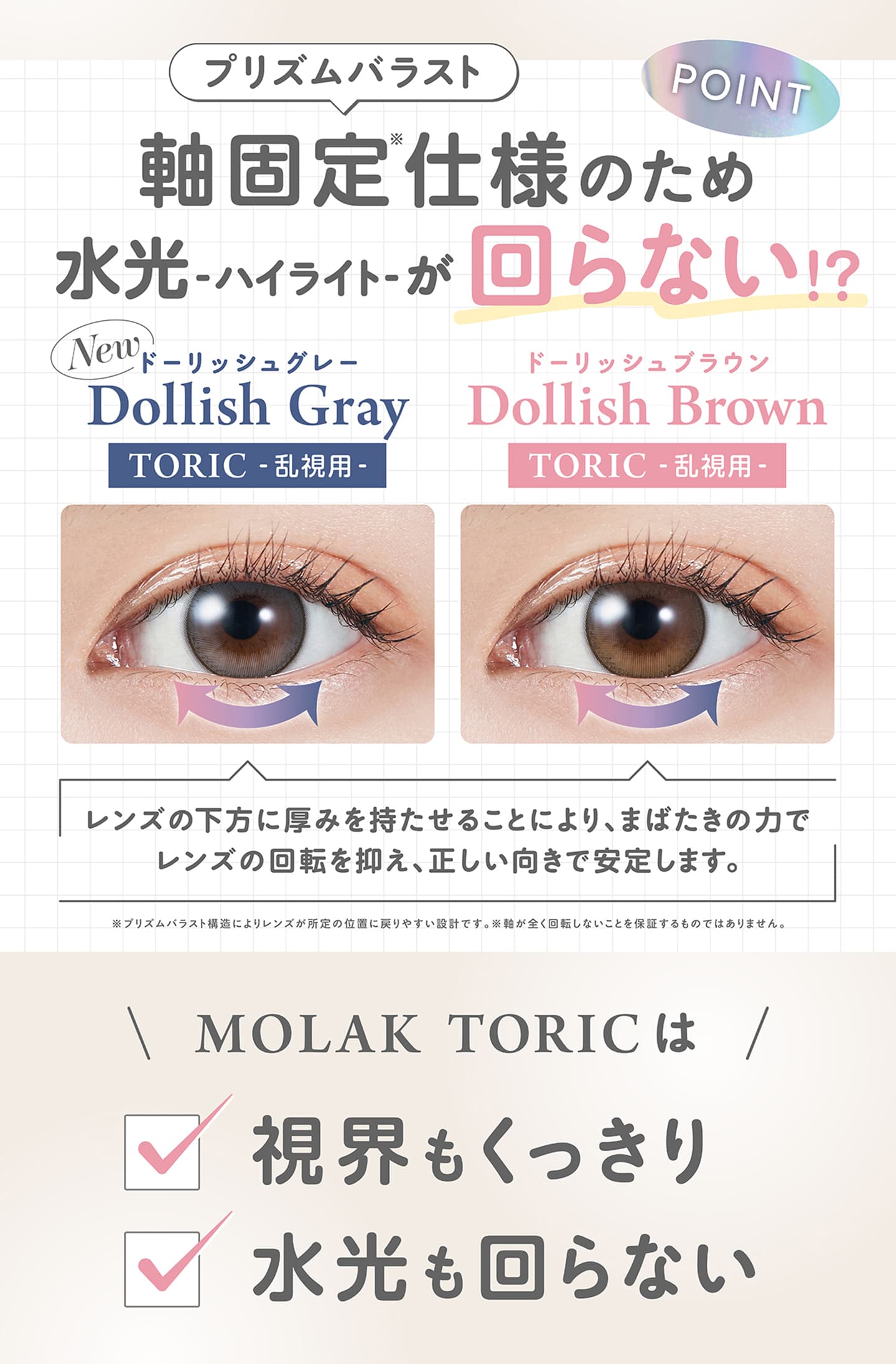 モラクトーリックワンデー (MOLAK TORIC 1DAY)乱視レンズの特長
