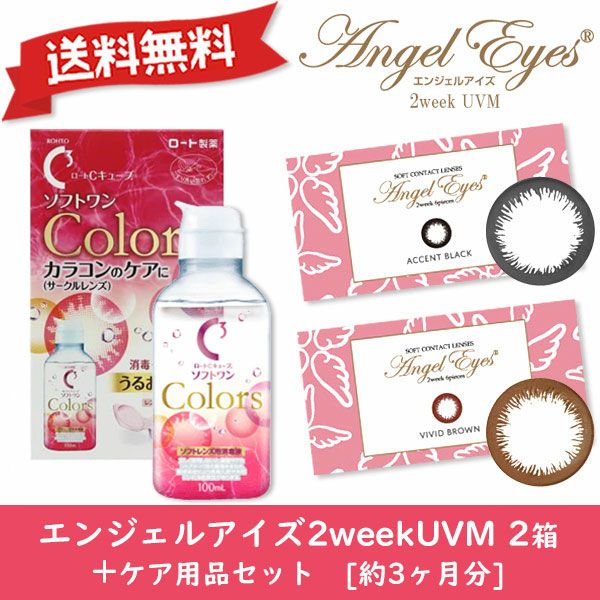 エンジェルアイズ2ウィークUVM 2箱 ＋ ロートCキューブ ソフトワン 