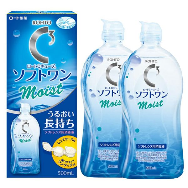 送料無料】 ロートcキューブ ソフトワンモイスト 500ml 2本セット [コンタクトレンズ 洗浄液 保存液 ケア用品] | コンタクトレンズ通販  オンラインコンタクト